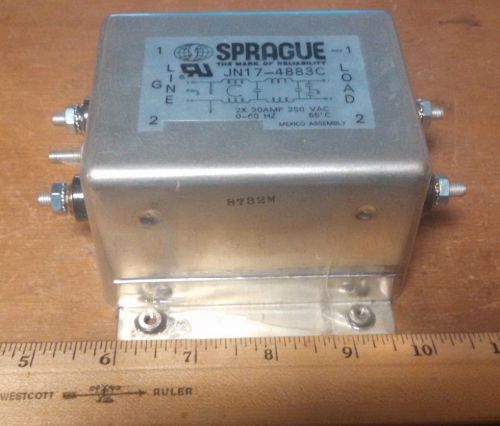 NOS Sprague JN17-4883C 250VAC 2X 20A 60Hz Line Filter Still in Plastic        r4
