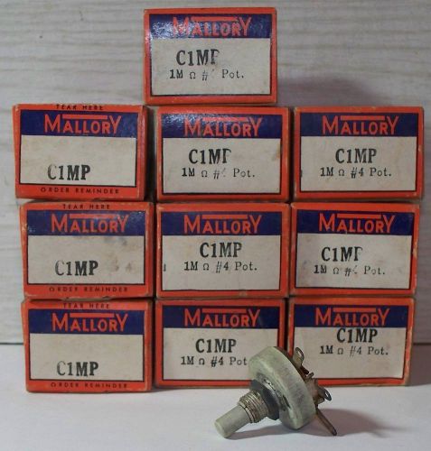 11 mallory potentiometer c1mp 1m # pot new in original boxes nos for sale