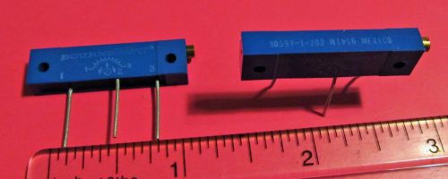 Trimmer Resistors,Bourns,3059Y-1-202,Through Hole 2Kohms 10% 1-1/4&#034; PC Mnt.5 Pcs