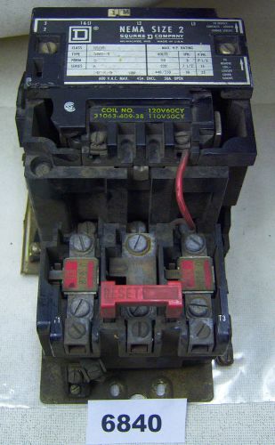 (6840) square d contactor 45-50a size 2 8536-sd01 for sale
