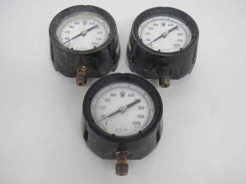 Lot 3 ashcroft 0-1000kpa 316-tube/socket 5in dial 1/2in pressure gauge b302747 for sale