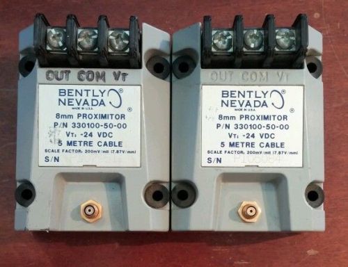 (2) Bently Nevada 8mm Proximitor 330100-50-00 Used Fully Working qty 2