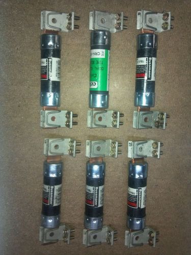 FRN-R-70 Fuse Duel Element Time Delay with fuse clips. Lot of 6