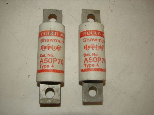 Gould shawmut a50p70 fuses 70a 500v (lot of 2) ***xlnt*** for sale