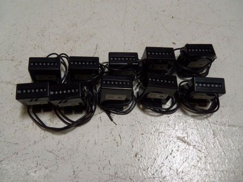 LOT OF 10 ENM CHICAGO E4B72D ELECTRONIC COUNTER *USED*