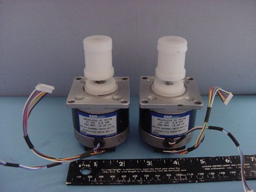 2 EXCELLENT LITTLE USED EAD BRUSHLESS 24VDC STEPPER MOTORS WITH ENCODERS