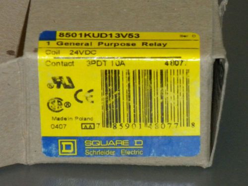 NEW IN BOX SQUARE D / SCHNEIDER ELECTRIC RELAY 8501KUD13V53