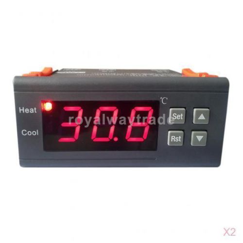 2x 12V Digital LCD Display Temperature Controller Thermostat with Sensor MH1210A