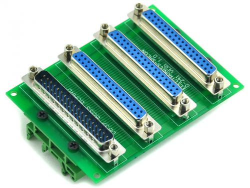 10x db37 d-sub 1m3f buss board interface module with simple din rail mount feet for sale