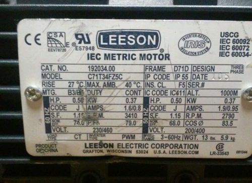 Iec metric motor 1/2 hp