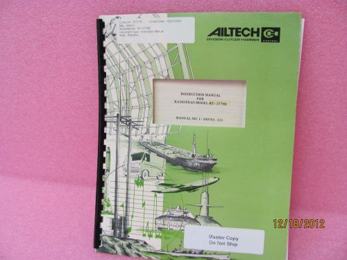 Ail rt-2779r radiotran instruction manual for sale