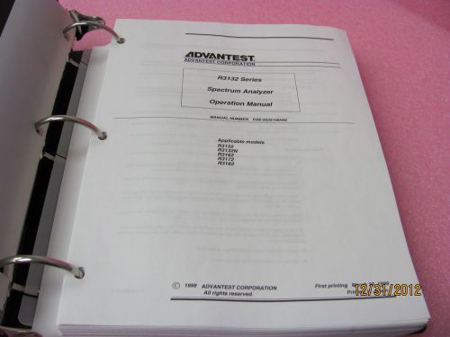 ADVANTEST R3132 Series Spectrum Analyzer Operation Manual