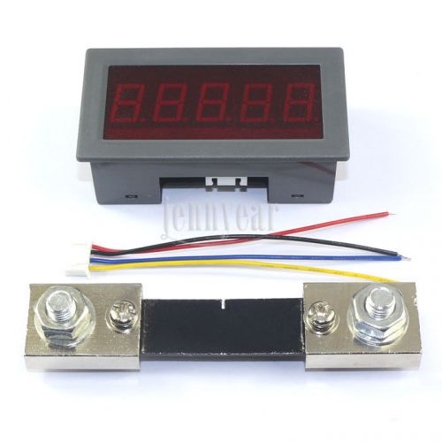 Dc 5v 100a ammeter digital amp panel meter amp gauge red led with current shunt for sale