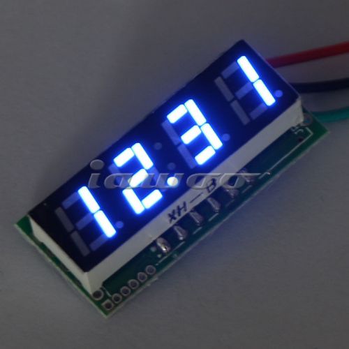 0.28&#034;0-200v digital car voltmeter motorbike battery tester meter dc 12v blue led for sale