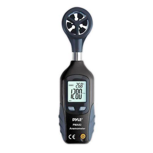 Pyle PMA82 Digital Anemometer &amp; Thermometer Measures Air Velocity Wind Speed NEW