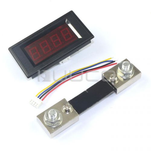 Digital Ammeter Current Panel Meter 100A with Shunt DC Amp Gauge Red LED Tester