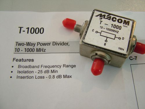 T-1000   two way     power rf divider  10 - 1000mhz  sma for sale