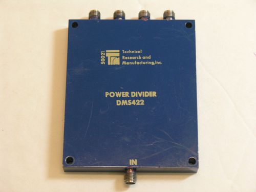 Technical Research DMS 422   4 Way Power Divider.  .5 to 2GHz.  SMA(F). Good.