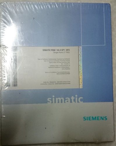 New sealed siemens 6es7658-3hx06-0ya5 software simatic pdm v6.0 sp1 hf3 for sale