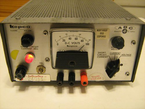 Kepco regulated dc power supply abc100-0.2m 0-100v 0-200ma for sale