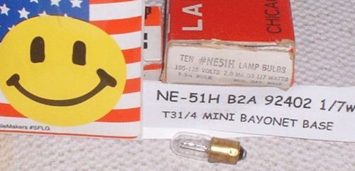 NE-51H B2A NOS USA Vintage NEON Glow Circuit Pilot Indicator Lamp Bulb Free Ship