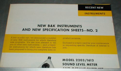 Bruel &amp; Kjaer - New B &amp; K Instruments and New Specification Sheets - No.2