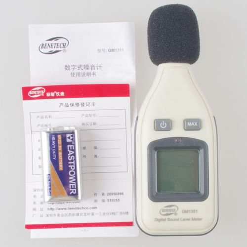 Digital LCD Display Sound Level Meter Decibel Monitor Pressure Tester 9V Battery