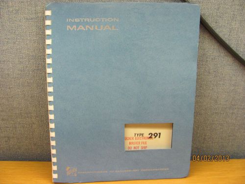 Tektronix 291: time tester power supply instruction manual for sale