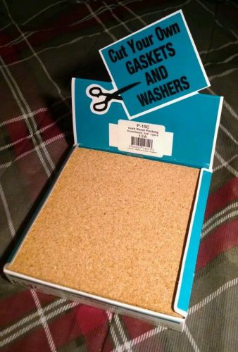 Cork Gasket Material Assortment: 6&#034;x6&#034; Sheets: 4- .12&#034; thick 8 - .065&#034; KMC Brand