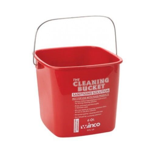 Winco PPL-6R Red Cleaning Bucket 6 Qt.