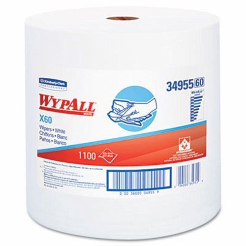 Kimberly clark wypall x60 jumbo roll wiper rags - 1,100 wipers (kcc 34955) for sale