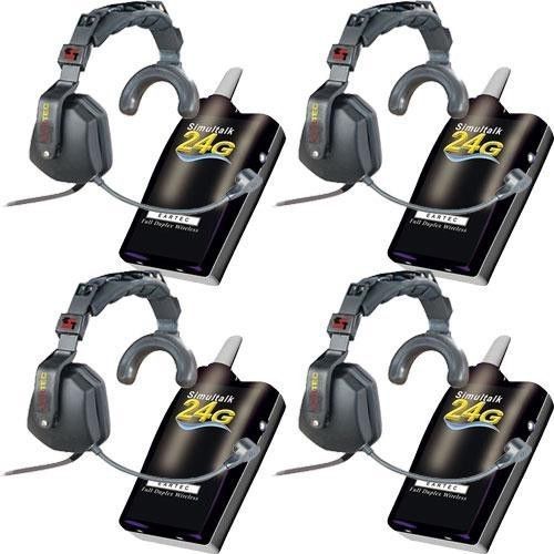 Simultalk eartec 4 simultalk 24g beltpacks with ultra single headsets slt24g4us for sale