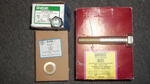 New grade 8 cap bolts, screws, nuts, and washers 3/4 - 10 x 4 1/2 for sale