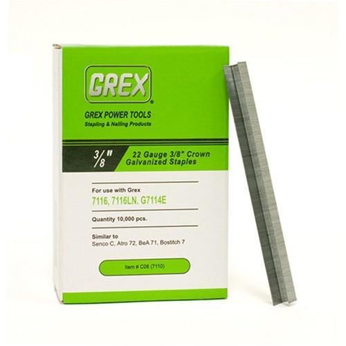 Grex c06 22 gauge 3/8-inch crown 3/8-inch length galvanized staples (10,000 new for sale