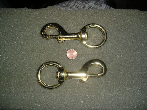 Brass swivel eyebolt snaps - 1-1/4&#034; x 4-5/8&#034; ,5/8&#034; snap opening  *lot of 20* new for sale