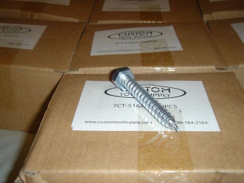 Lot  200 hex lag screws 5/16&#034;x2&#034; dish &amp;  all purpose custom tool supply brand for sale