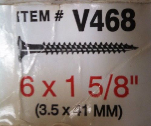 900 interior drywall screw to metal #6 1-5/8&#034; bugle head fine, #2 phillips 4+lbs for sale