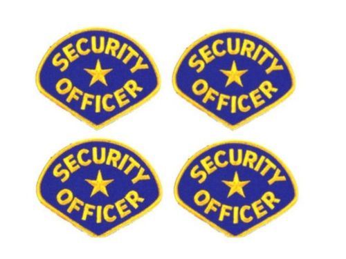 4 SECURITY GUARD OFFICER GOLD BLUE UNIFORM SHIRT JACKET SHOULDER  PATCH BADGE
