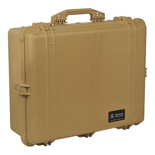 Pelican 1600 ems organizer watertight hard case, dividers  lid org. -desert tan for sale