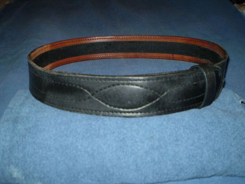 black leather police duty pistol belt