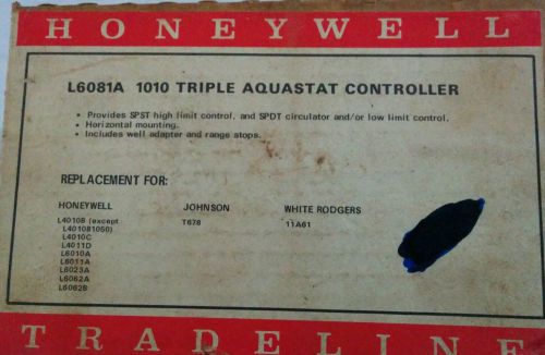 Honeywell l6081a 1010, triple aquastat in box for sale