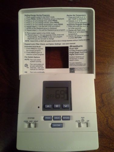 Braeburn 5000 premiere series 5/2 day programmable thermostat for sale
