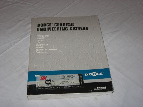 Dodge rockwell automation 2000 gearing engineering industrial supply catalog for sale