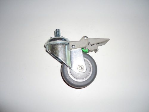(1) rhombus 3&#034; x 1&#034; swivel threaded stem caster w/ locking brake for sale