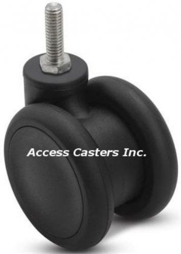 65sbts 65mm black twin wheel swivel caster, 3/8&#034; - 16 x 1&#034; threaded stem for sale
