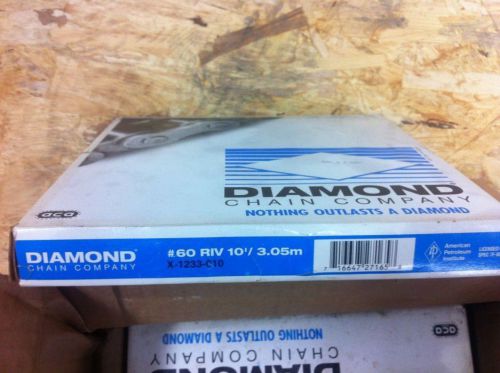 Diamond #60 riv roller chain 10&#039;/3.05m  x-1233-010  5 connecting link kits nib for sale