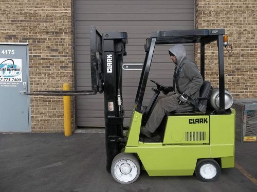 Forklift (16902) clark gcx17e, 3000 lbs capacity, triple mast with side shifter for sale
