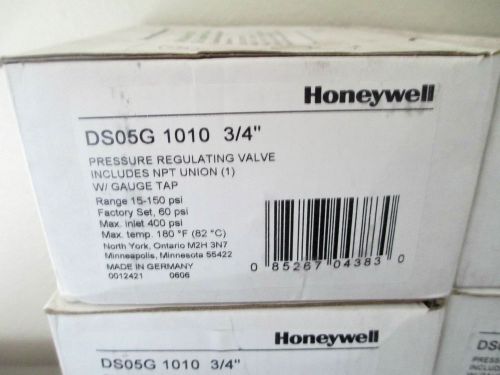 New Honeywell Braukmann DS05G1010 3/4&#034; DialSet Pressure Regulating Valve