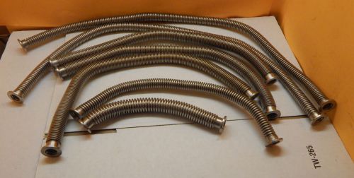 LOT OF 8 - NW16 x NW16  x 10&#034;, 15&#034;, 20&#034;, 30&#034;  SS BELLOWS FLEX VACUUM HOSE