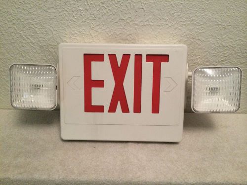 EXIT SIGN RED LIGHT LED SAFETY LIGHTS BIG BEAM COMBO EMERGENCY 12W NO REAR PANEL